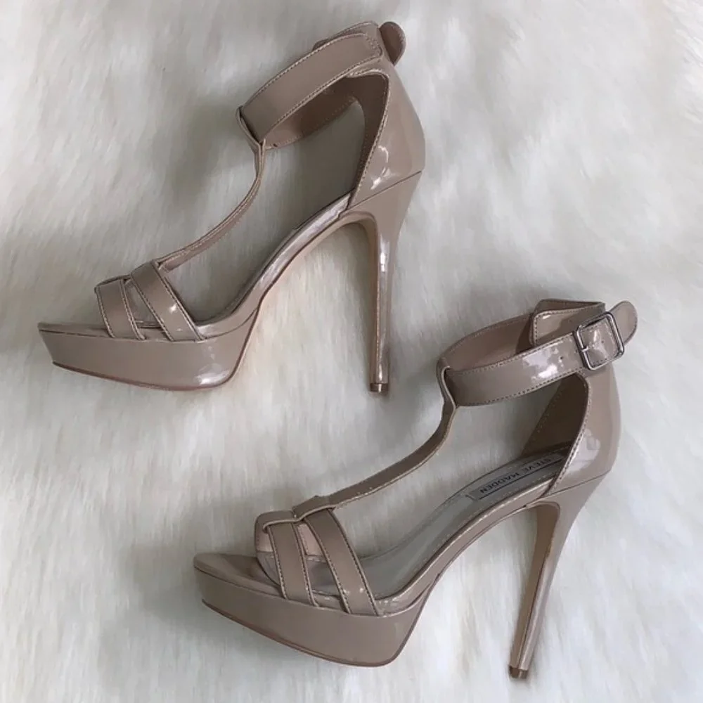 Steve Madden Patent Leather Nude Heels